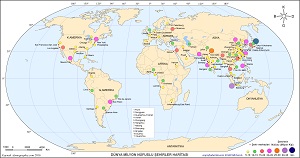 Dünya Milyon Nüfuslu Şehirler Haritası