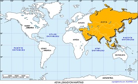 Asya Kıtası Lokasyon Haritası