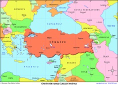 Türkiye'nin Komşu Ülkeler Haritası