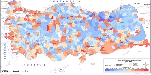 Türkiye Nüfus Artış Hızı Haritası (İlçe 2017)