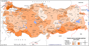 Türkiye Nüfus Değişim Haritası 2023