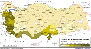 Türkiye Yağlık Zeytin Haritası 2019