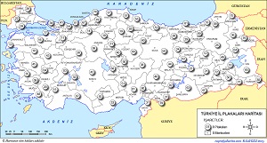 Türkiye İl Plakaları Haritası